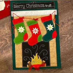 🎄 Christmas Stocking Garden Flag Reversible Double Sided NWOT perfect condition